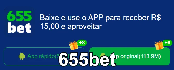 Tela do aplicativo 655bet destacando benefícios VIP no login.