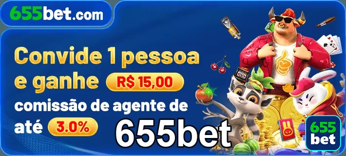 Promoção de convite da 655bet com bônus de comissão.