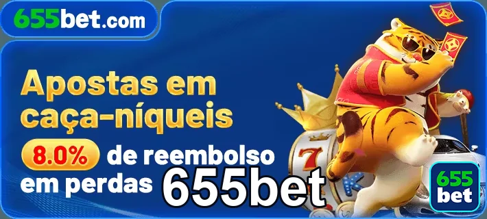 Interface do site 655bet com destaque para bônus de caça-níqueis.