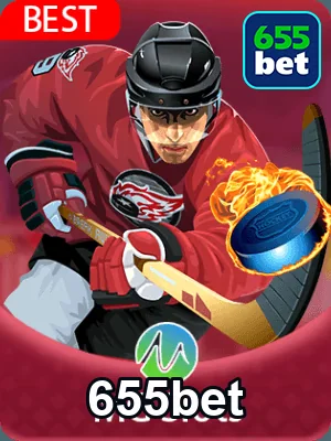 Imagem do aplicativo 655bet com jogador de hóquei agindo.